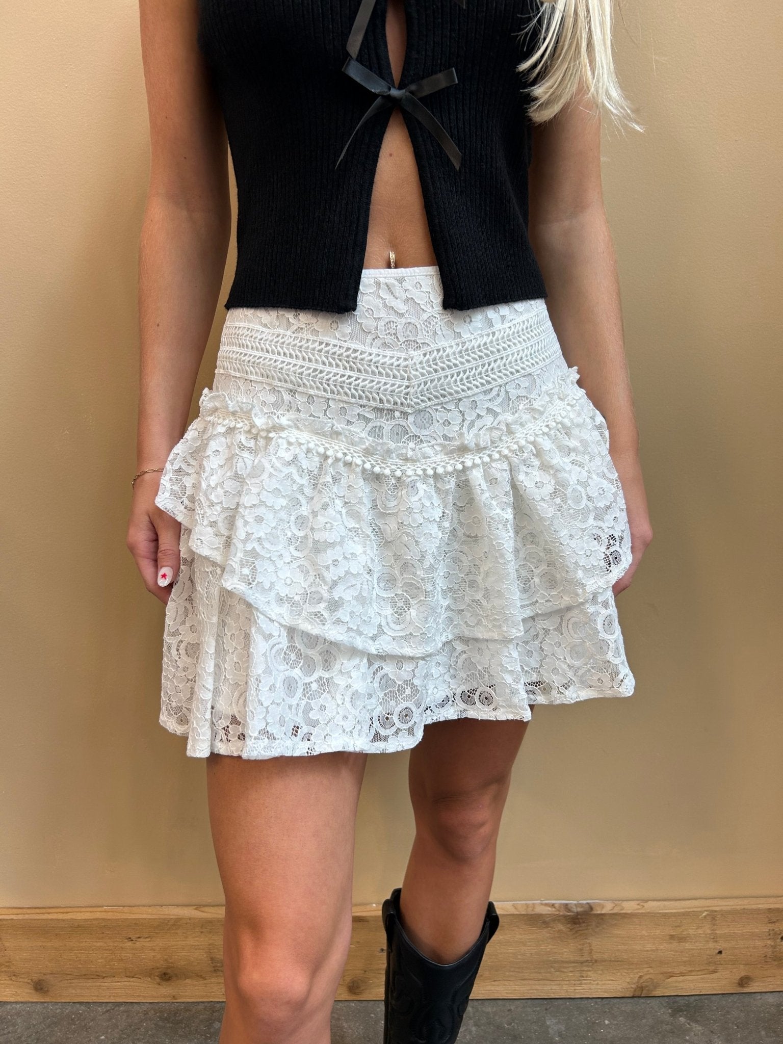 Campbell Ruffle Lace Skirt - Arete Style
