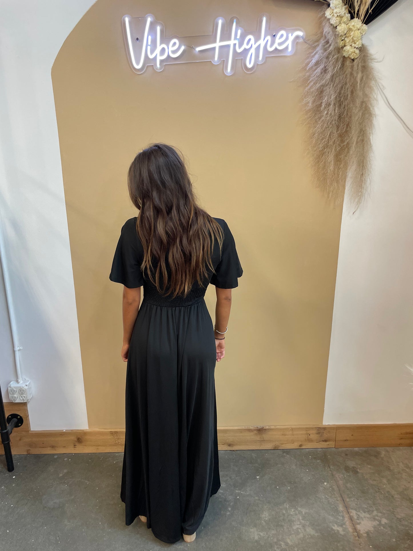 Venetian V-Neck Maxi Dress