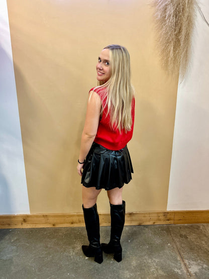 It Girl Leather Skort - Arete Style