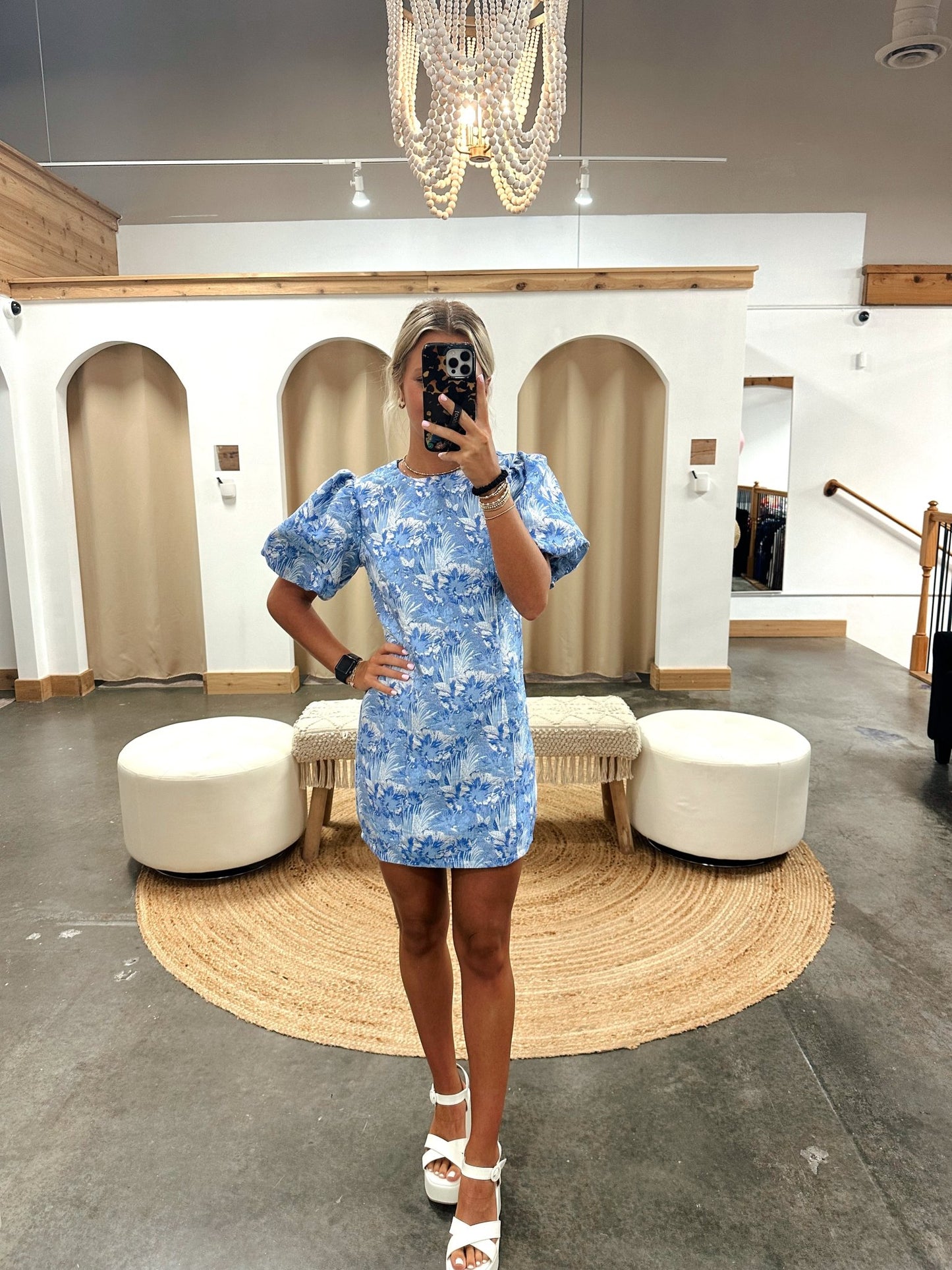 Time For Tea Puff Sleeve Dress - Arete Style
