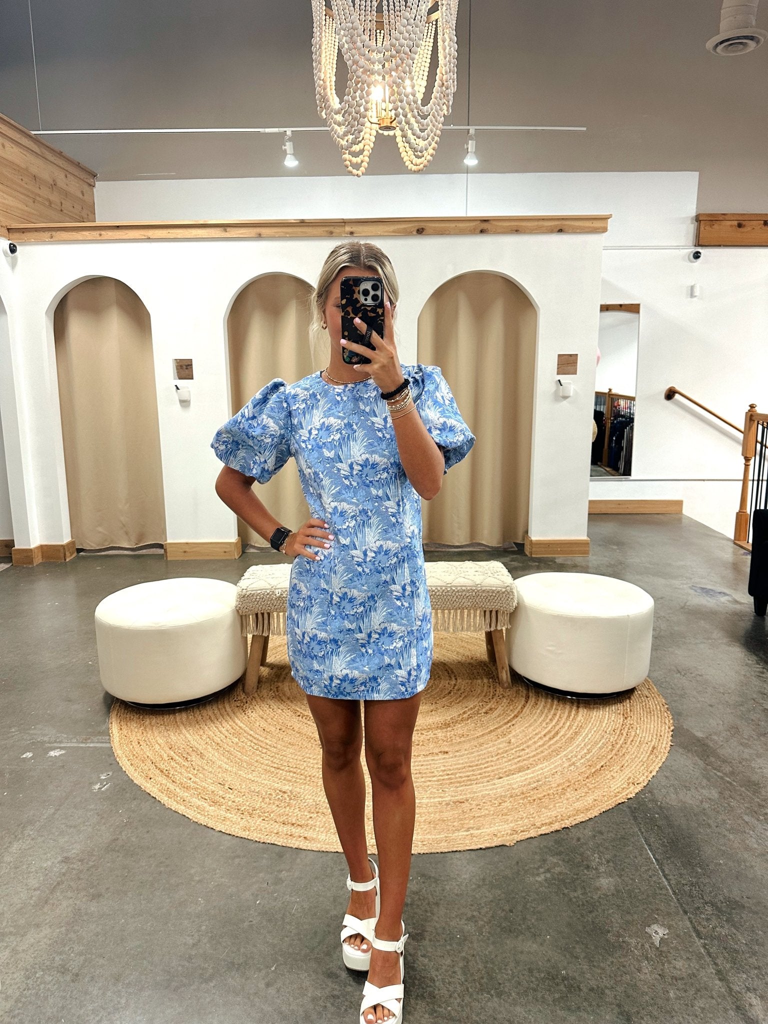 Time For Tea Puff Sleeve Dress - Arete Style