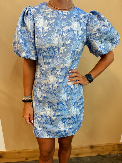 Time For Tea Puff Sleeve Dress - Arete Style