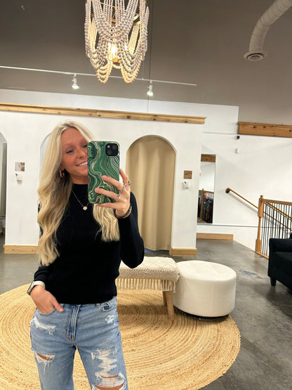 Aubrey Mock Neck Sweater Top - Arete Style