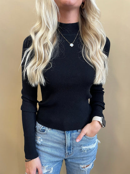 Aubrey Mock Neck Sweater Top - Arete Style