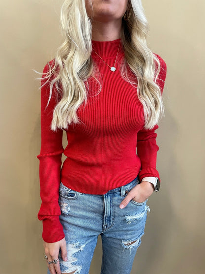 Aubrey Mock Neck Sweater Top - Arete Style