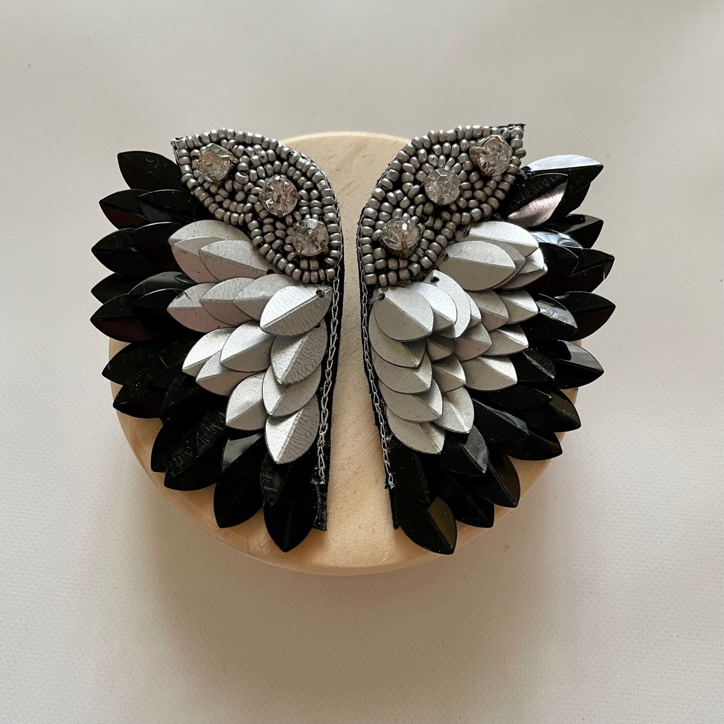 Black Angel Wing Earrings - Arete Style