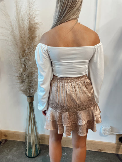 Champagne Kisses Leopard Skirt - Arete Style