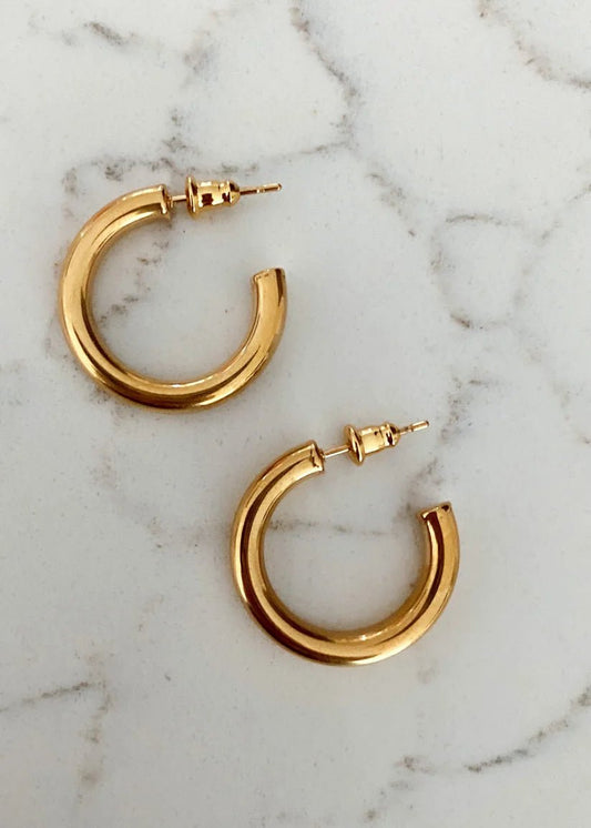 Chansuttpearls Small Gold Hoops - Arete Style