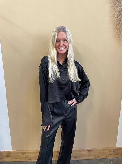 Chloe Satin Blouse - Arete Style