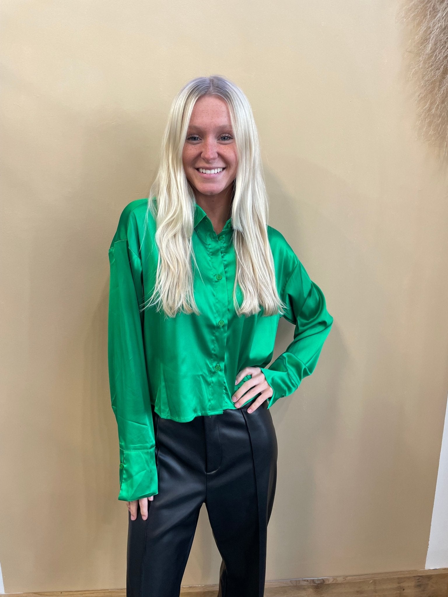 Chloe Satin Blouse - Arete Style