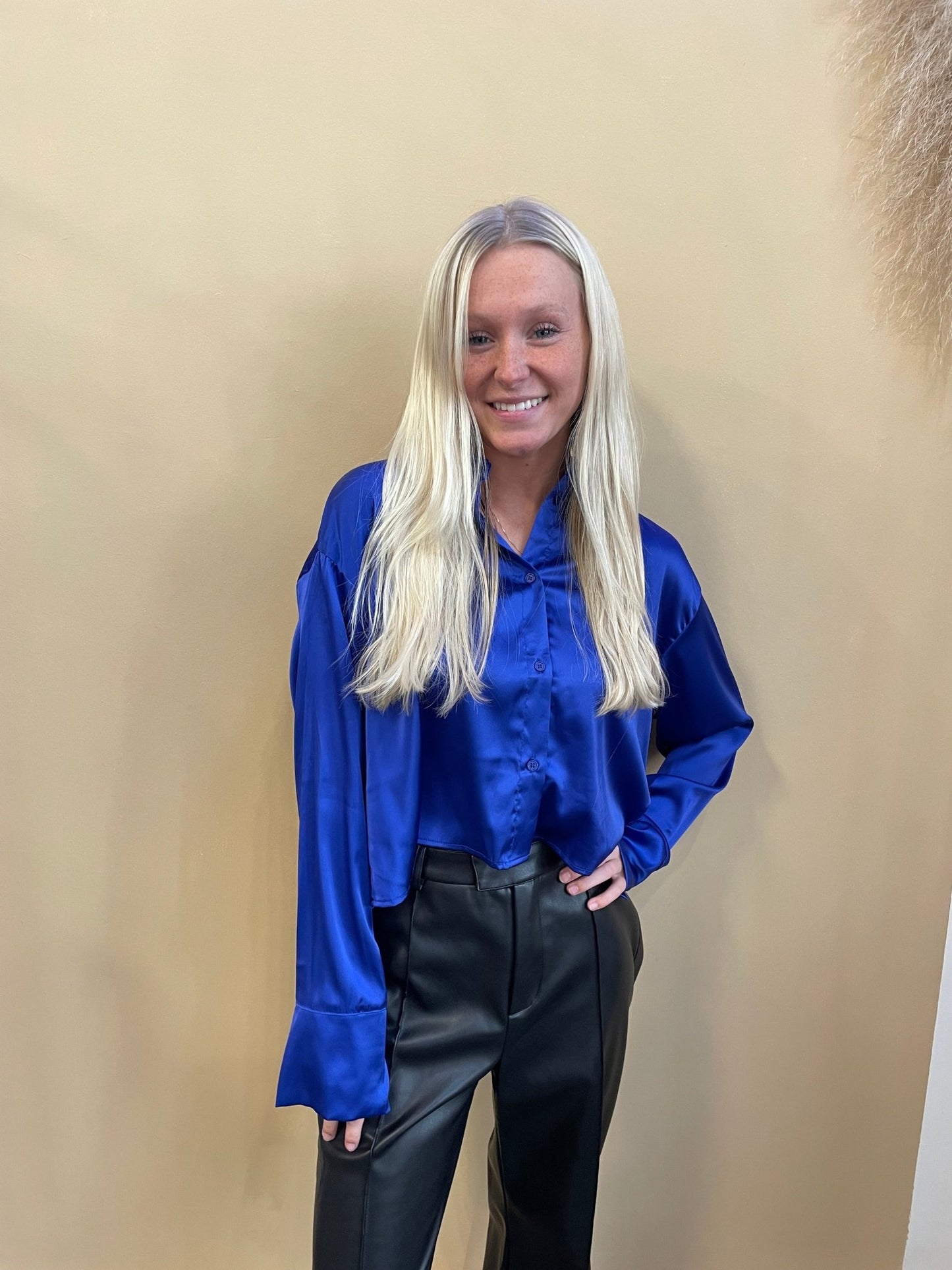 Chloe Satin Blouse - Arete Style
