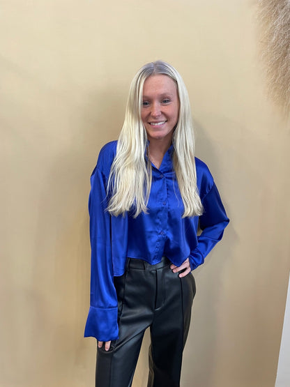 Chloe Satin Blouse - Arete Style