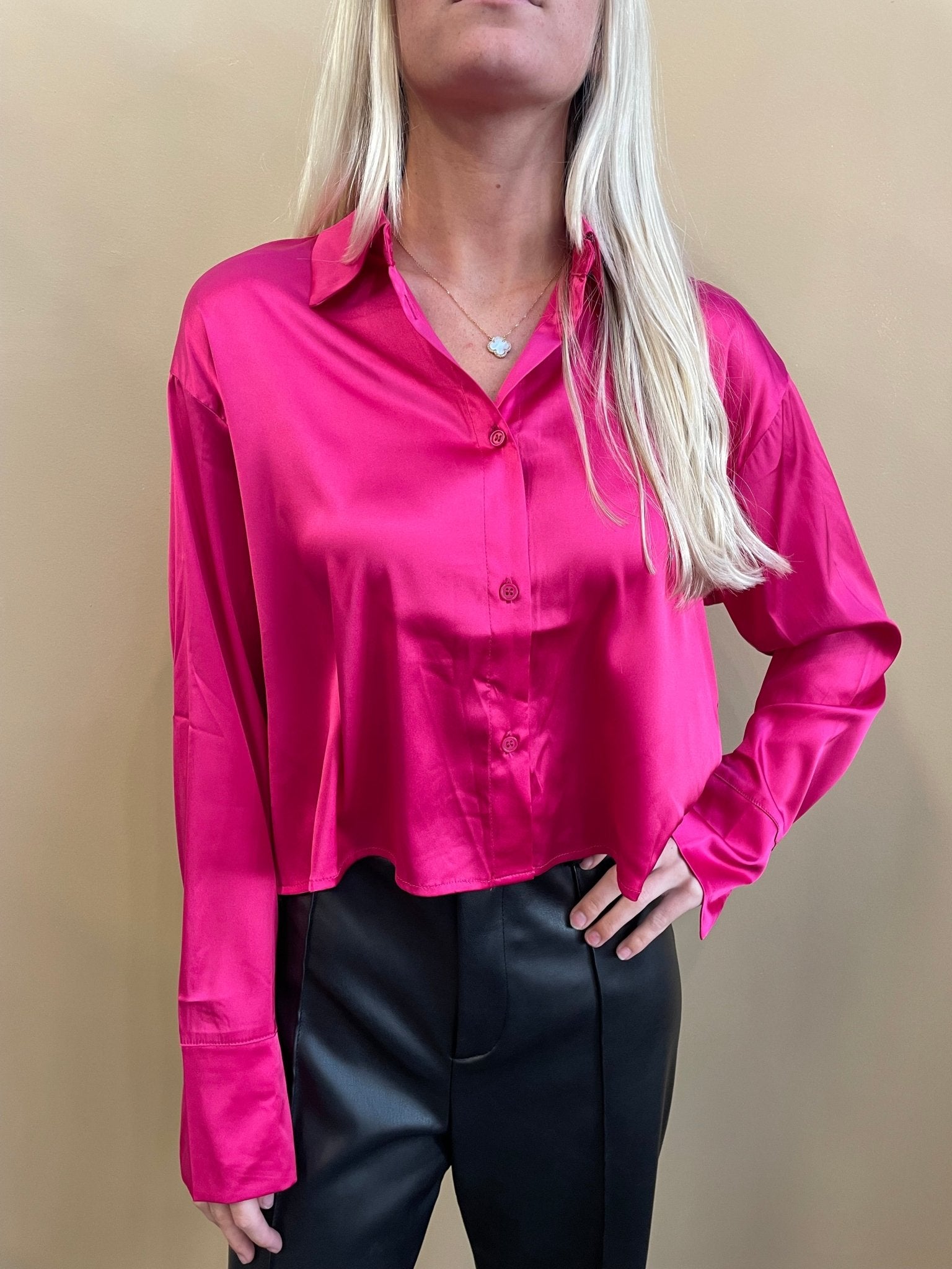 Chloe Satin Blouse - Arete Style