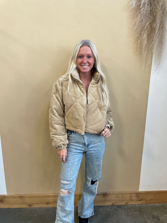 Corduroy Cropped Jacket - Arete Style