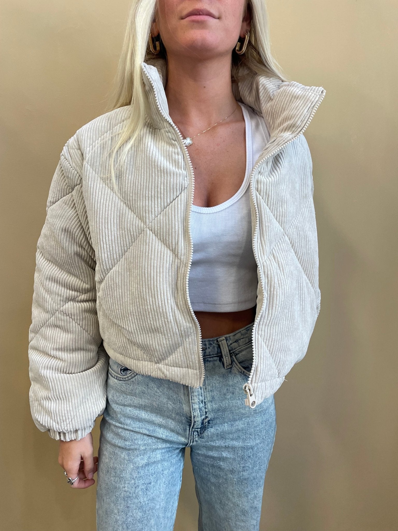 Corduroy Cropped Jacket - Arete Style