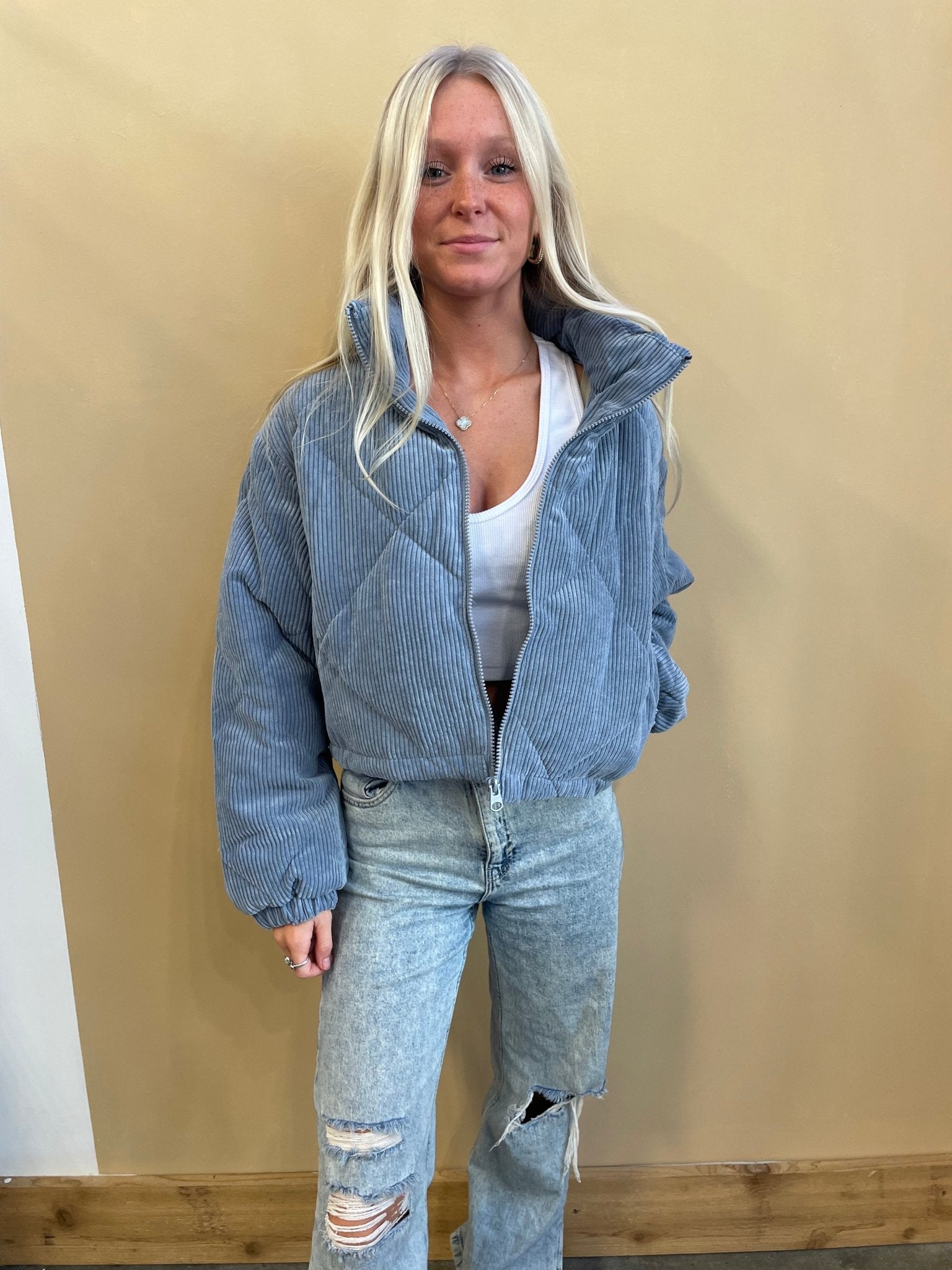 Corduroy Cropped Jacket - Arete Style