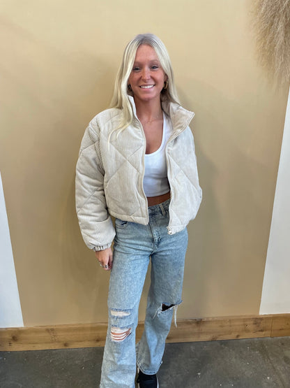 Corduroy Cropped Jacket - Arete Style