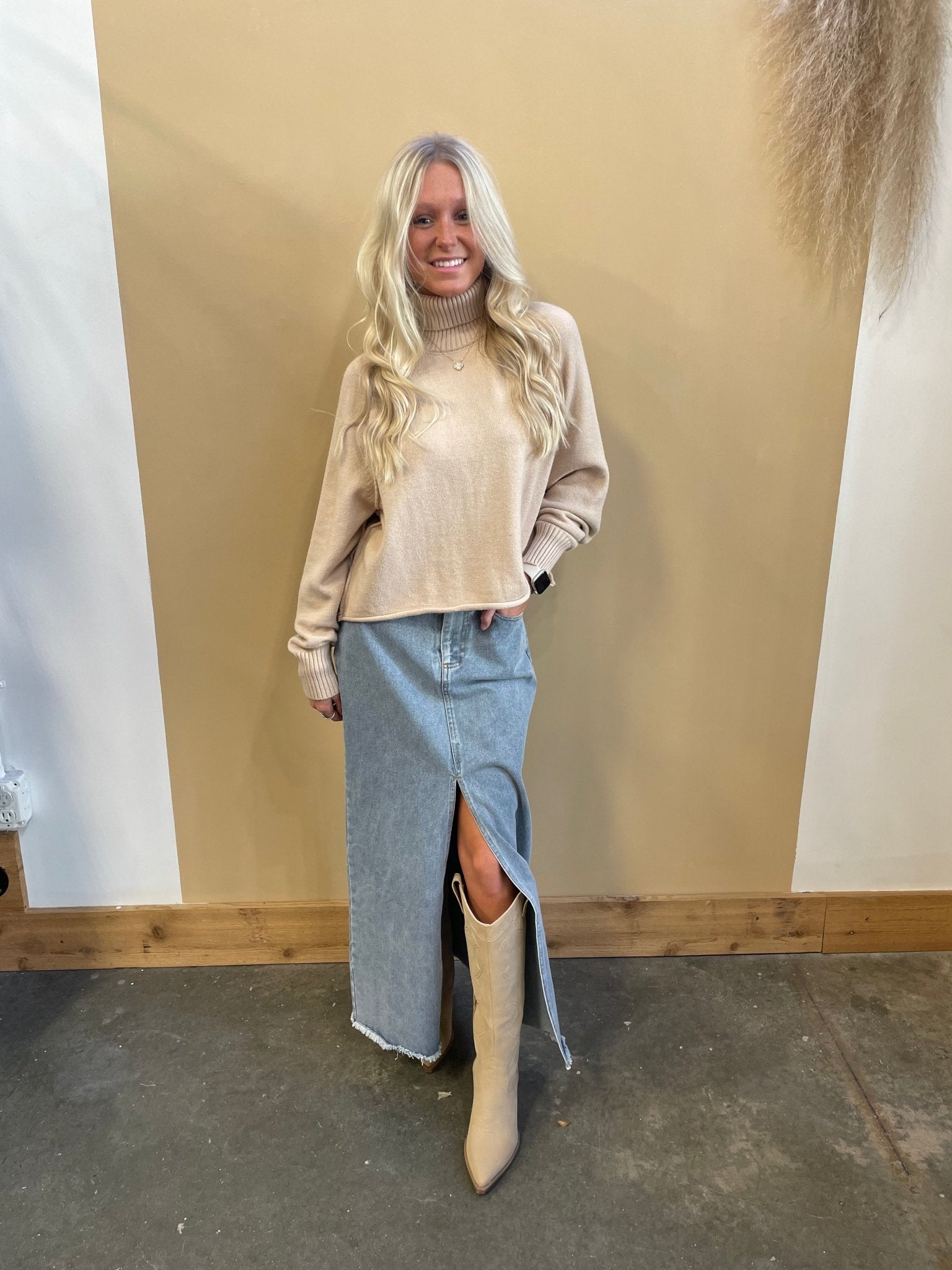 Denim Maxi Skirt - Arete Style