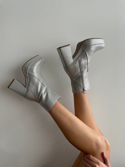 Silver Stone Platform Boot - Arete Style