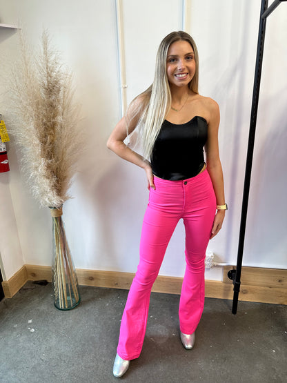 For The Love Of Pink Flare Pants - Arete Style