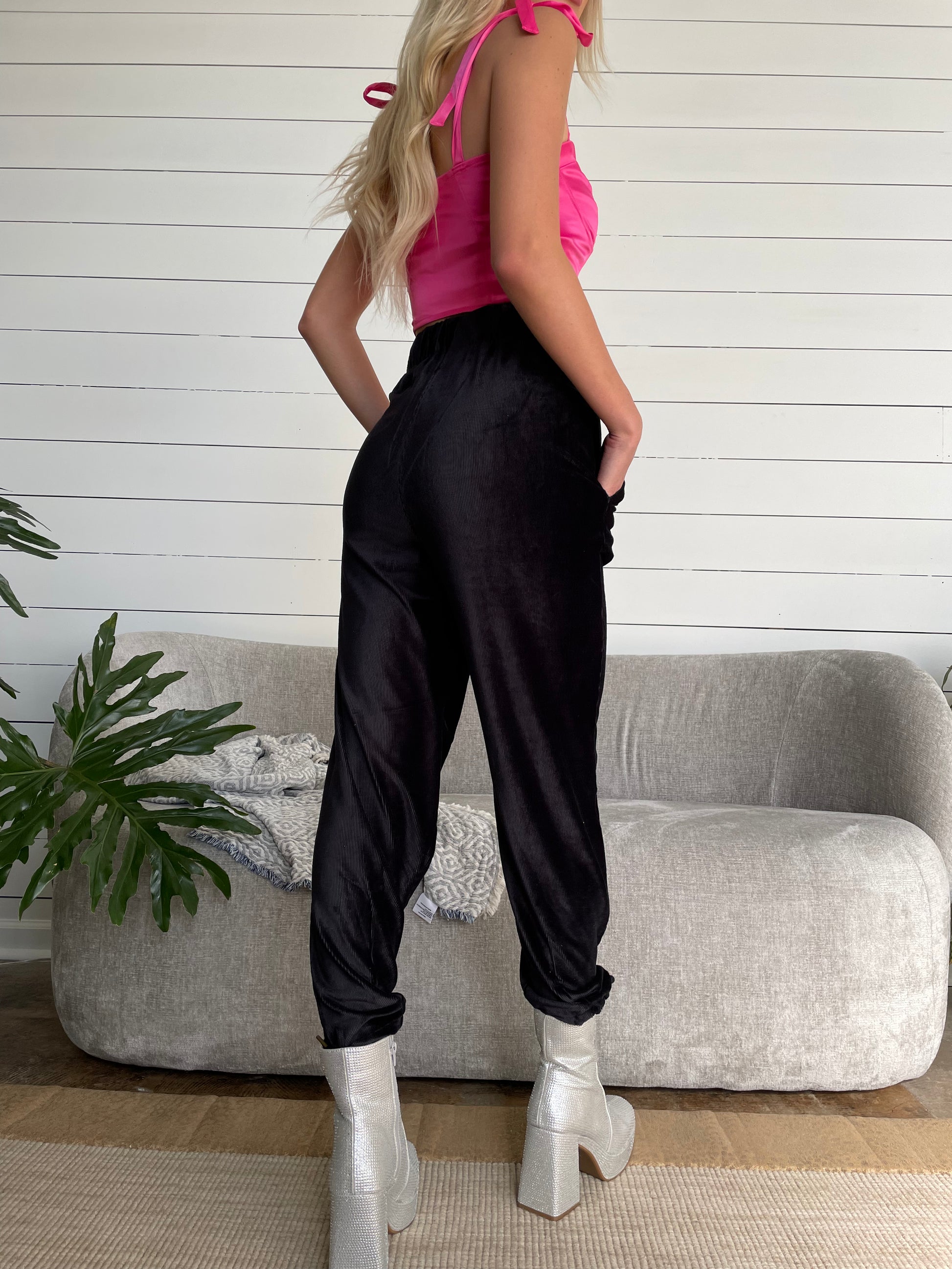 Vivian Velvet Joggers - Arete Style