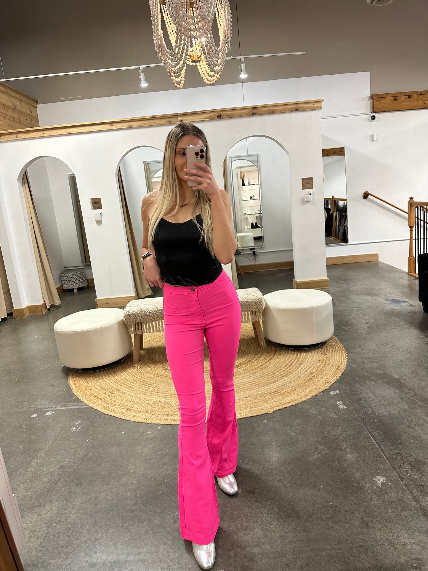 For The Love Of Pink Flare Pants - Arete Style