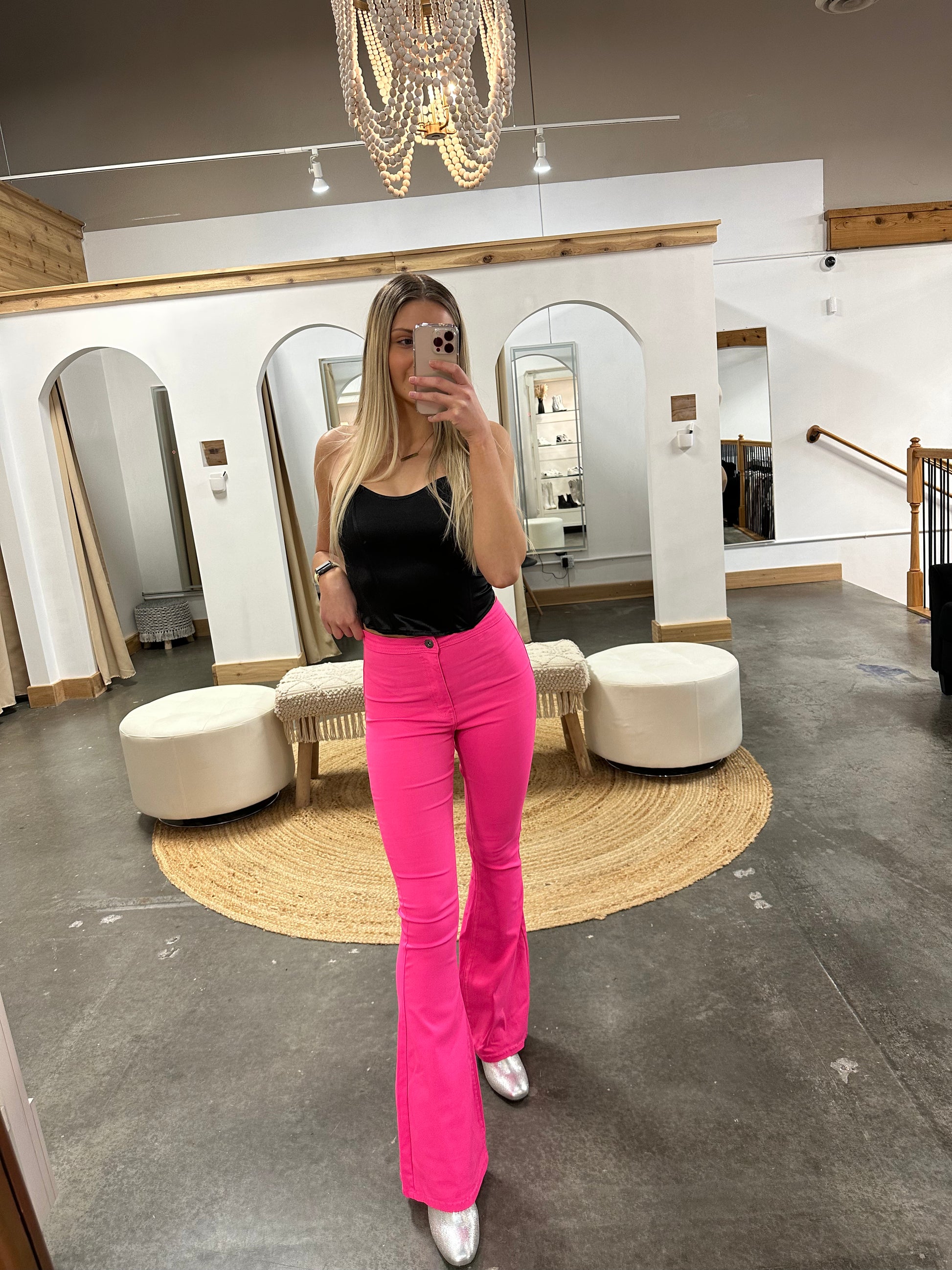 For The Love Of Pink Flare Pants
