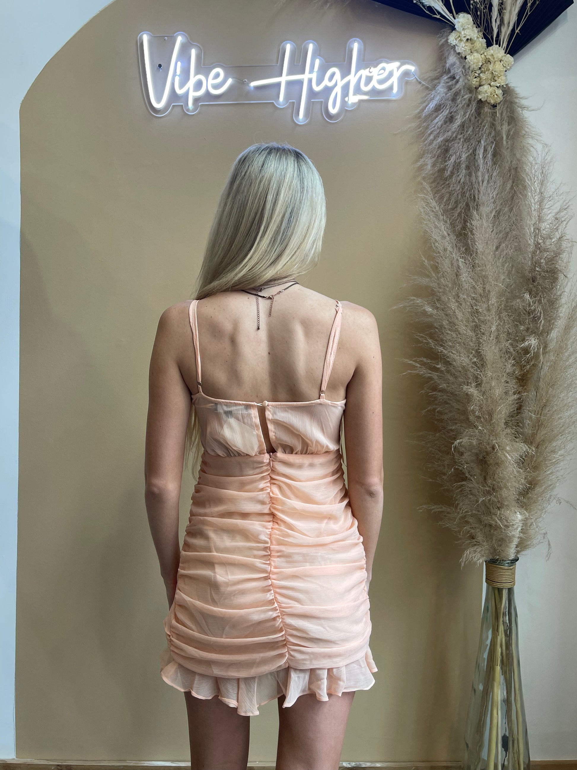 Logan Light Peach Dress - Arete Style