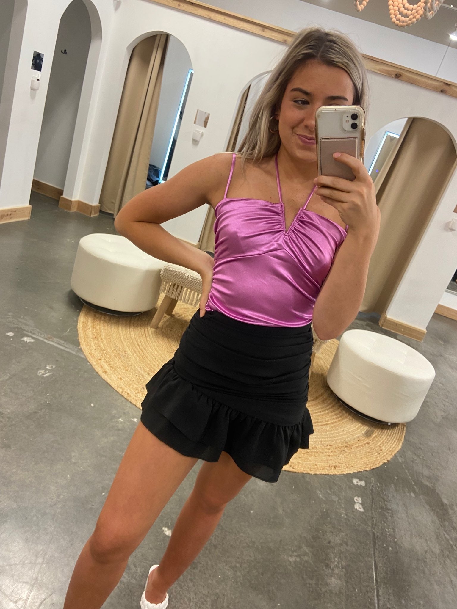 Katie Ruffle Mini Skirt - Arete Style