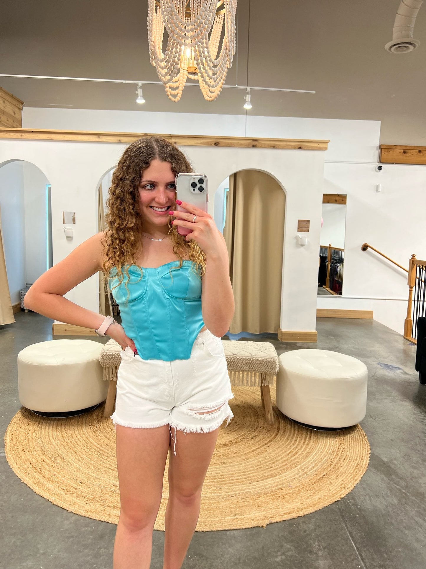 Mermaid Blue Corset Top - Arete Style
