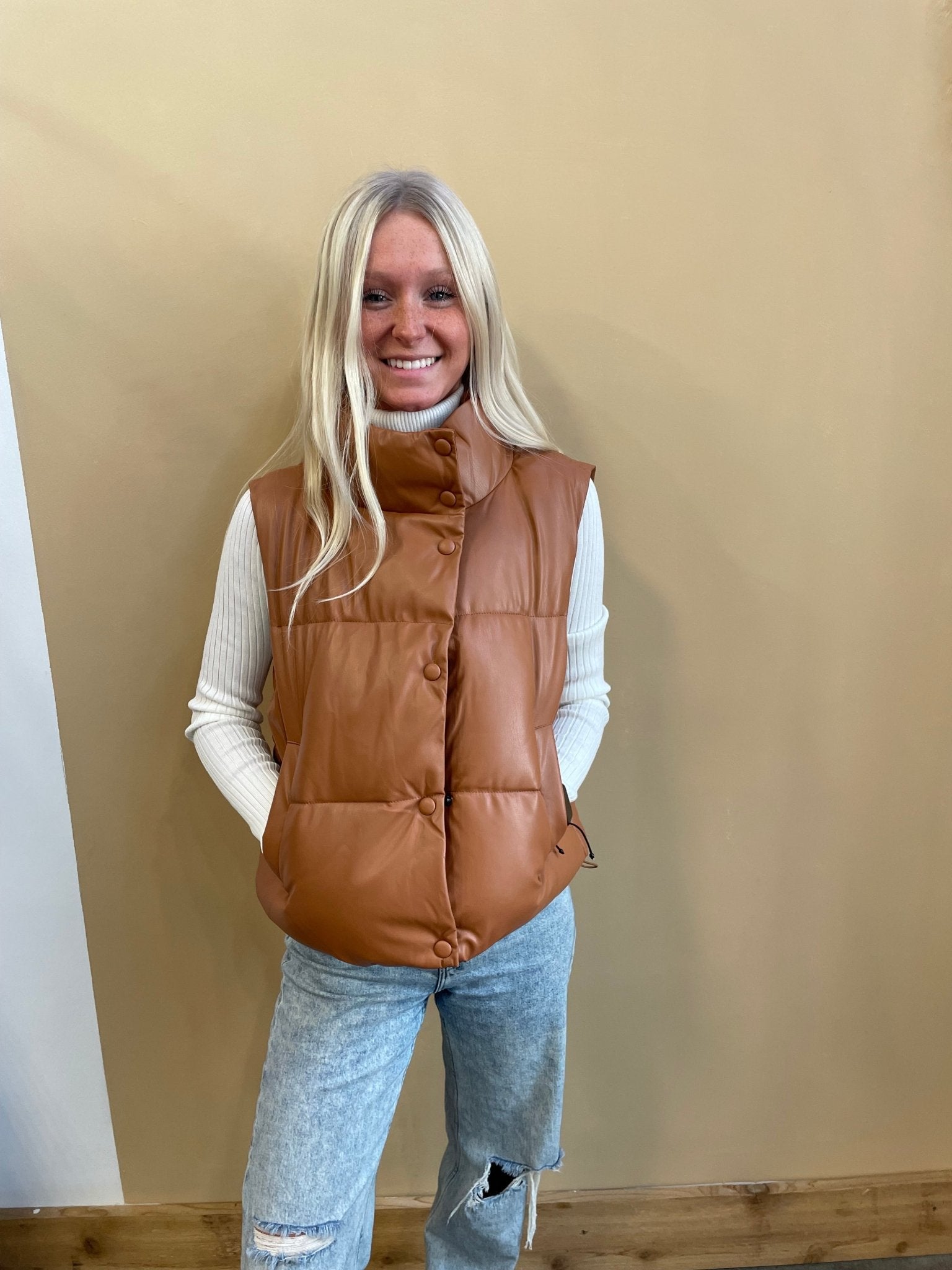 Nora Faux Leather Vest - Arete Style