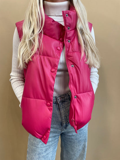 Nora Faux Leather Vest - Arete Style