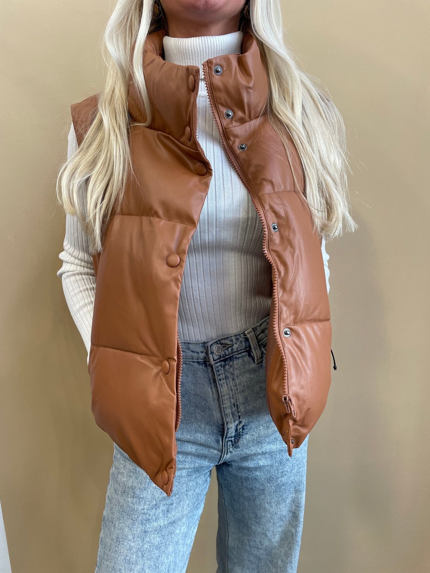 Nora Faux Leather Vest - Arete Style