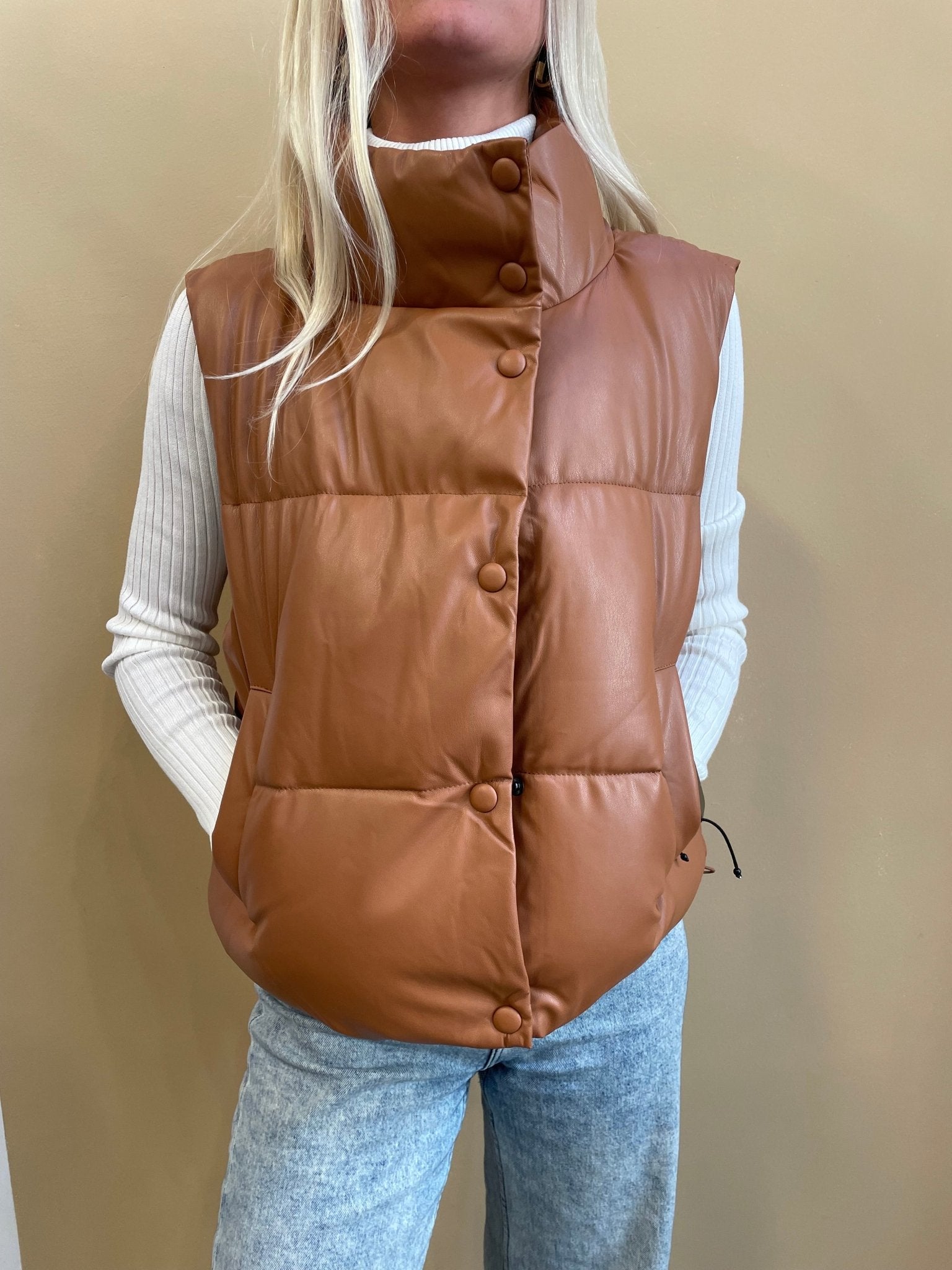 Nora Faux Leather Vest - Arete Style