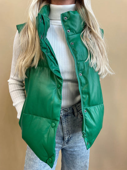 Nora Faux Leather Vest - Arete Style