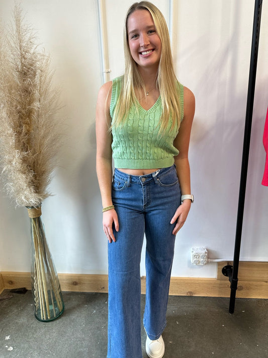 Paige Mid Rise Wide Leg Jeans - Arete Style