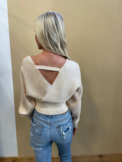 Penelope Ribbed Sweater Top - Arete Style