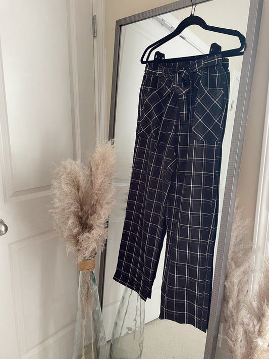 Plaid High Waist Pant - Arete Style