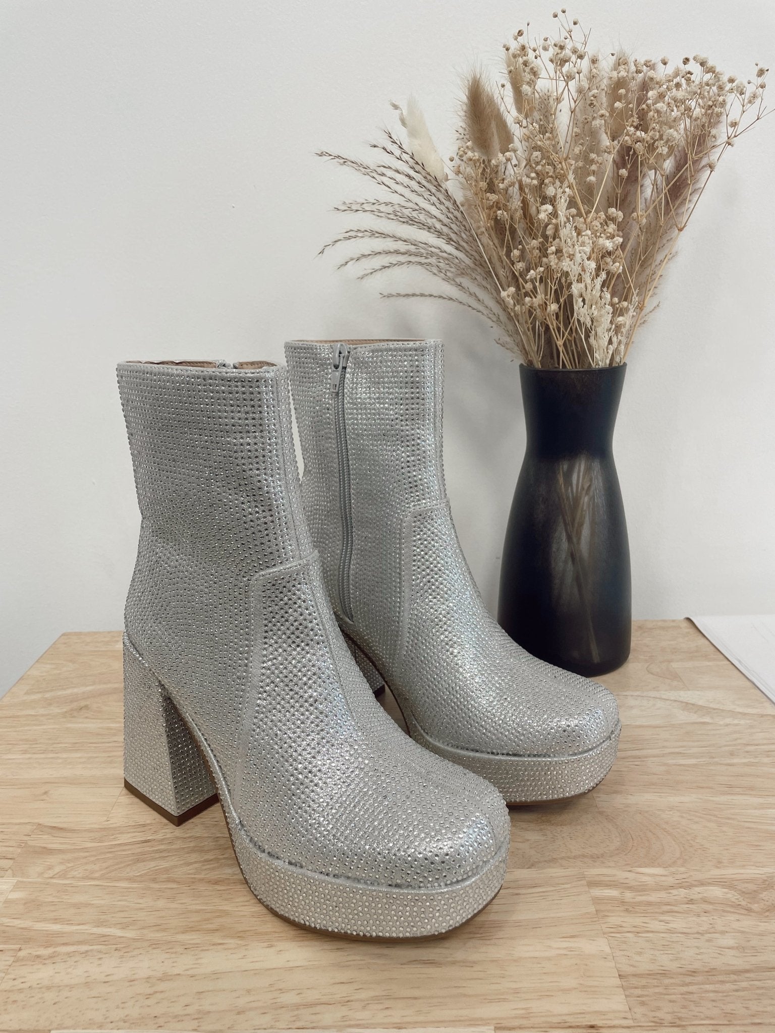 Silver Stone Platform Boot - Arete Style