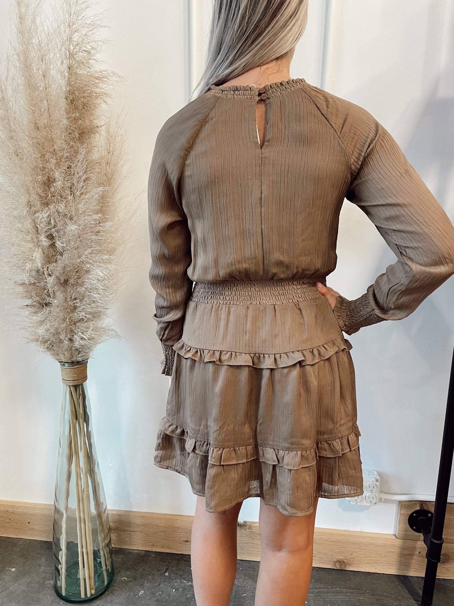 Smooth Talker Taupe Dress - Arete Style