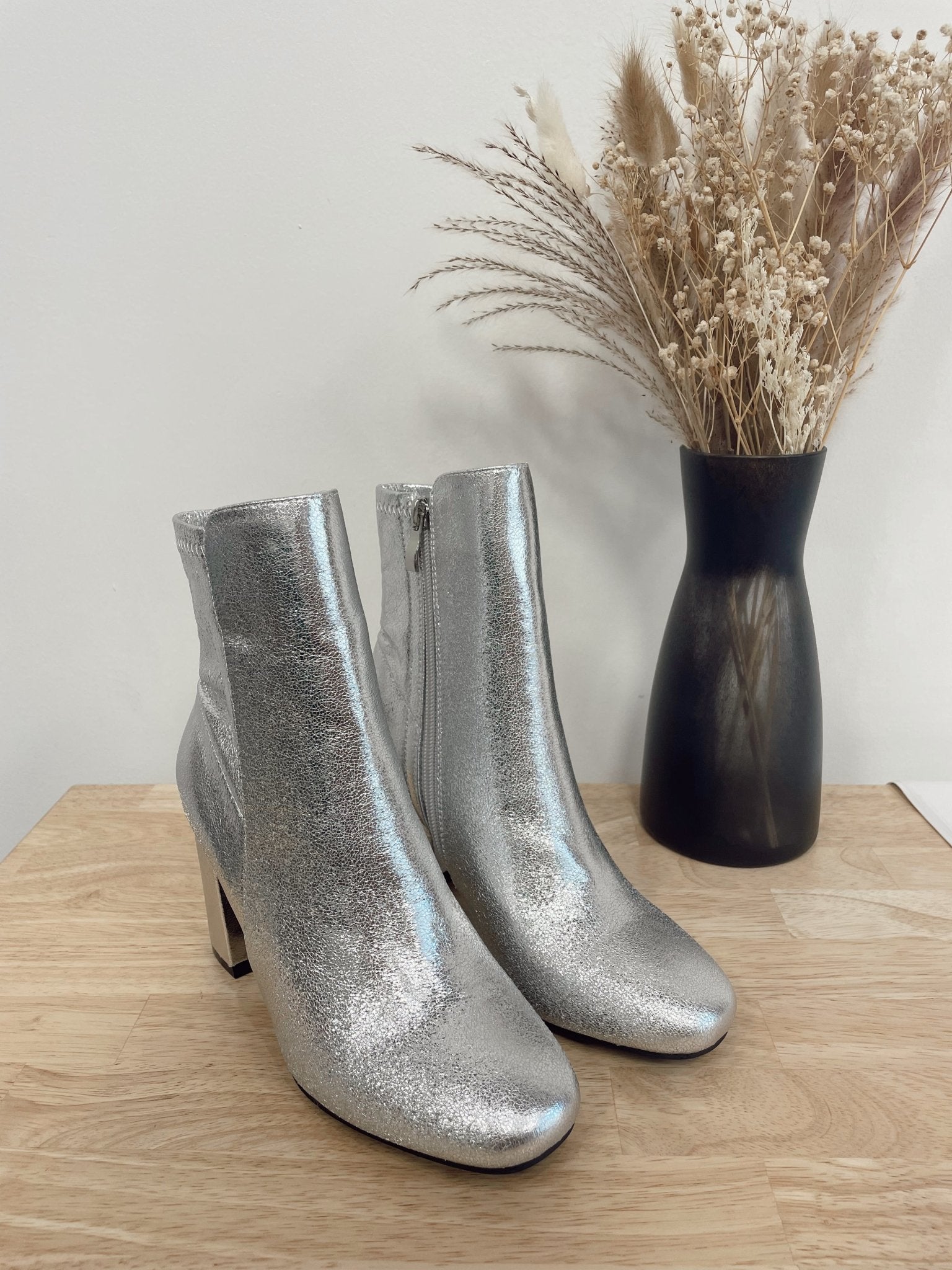 Stretch Silver Booties - Main Image