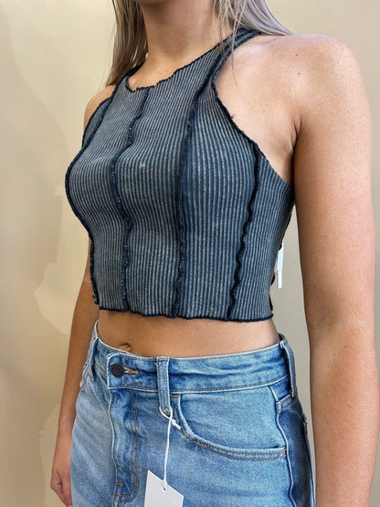 Washed Sleeveless Crop Top - Arete Style